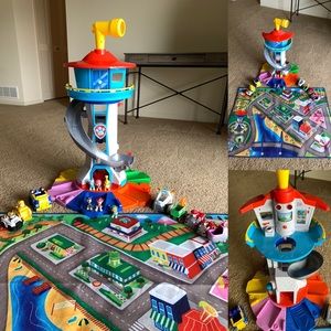 Paw Patrol Observation Tower, Paw Patrol Rug and Paw Patrol Toy Lot